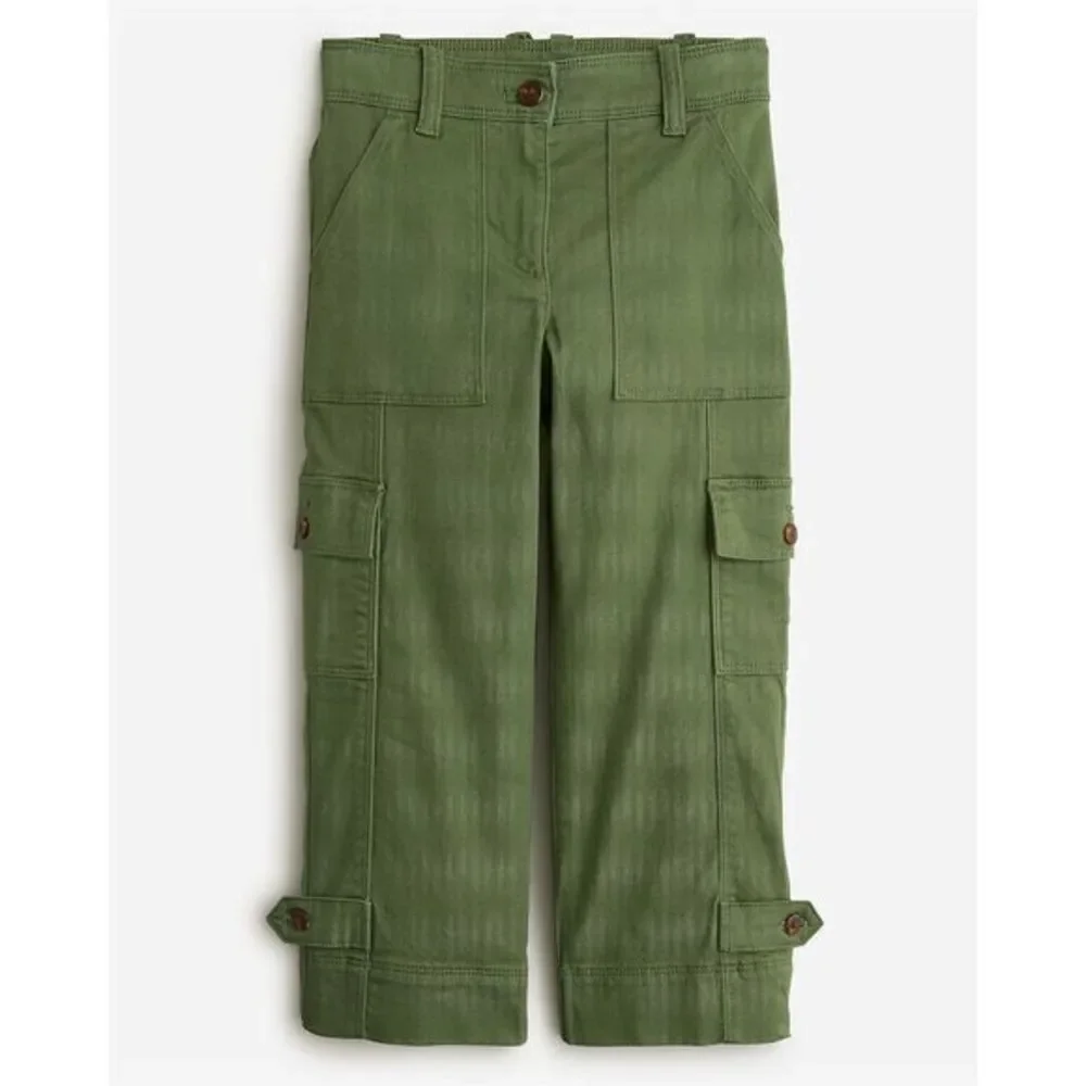 J. Crew Crewcuts Girls' Cargo Pants Green Size 6 Stretch‎ Chino Casual Utility